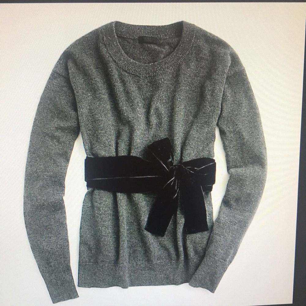 J Crew cashmere sweater with velvet sash